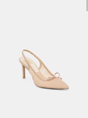 Dolce Vita Yela Praline Slingback Pointed-Toe Heels with Bow